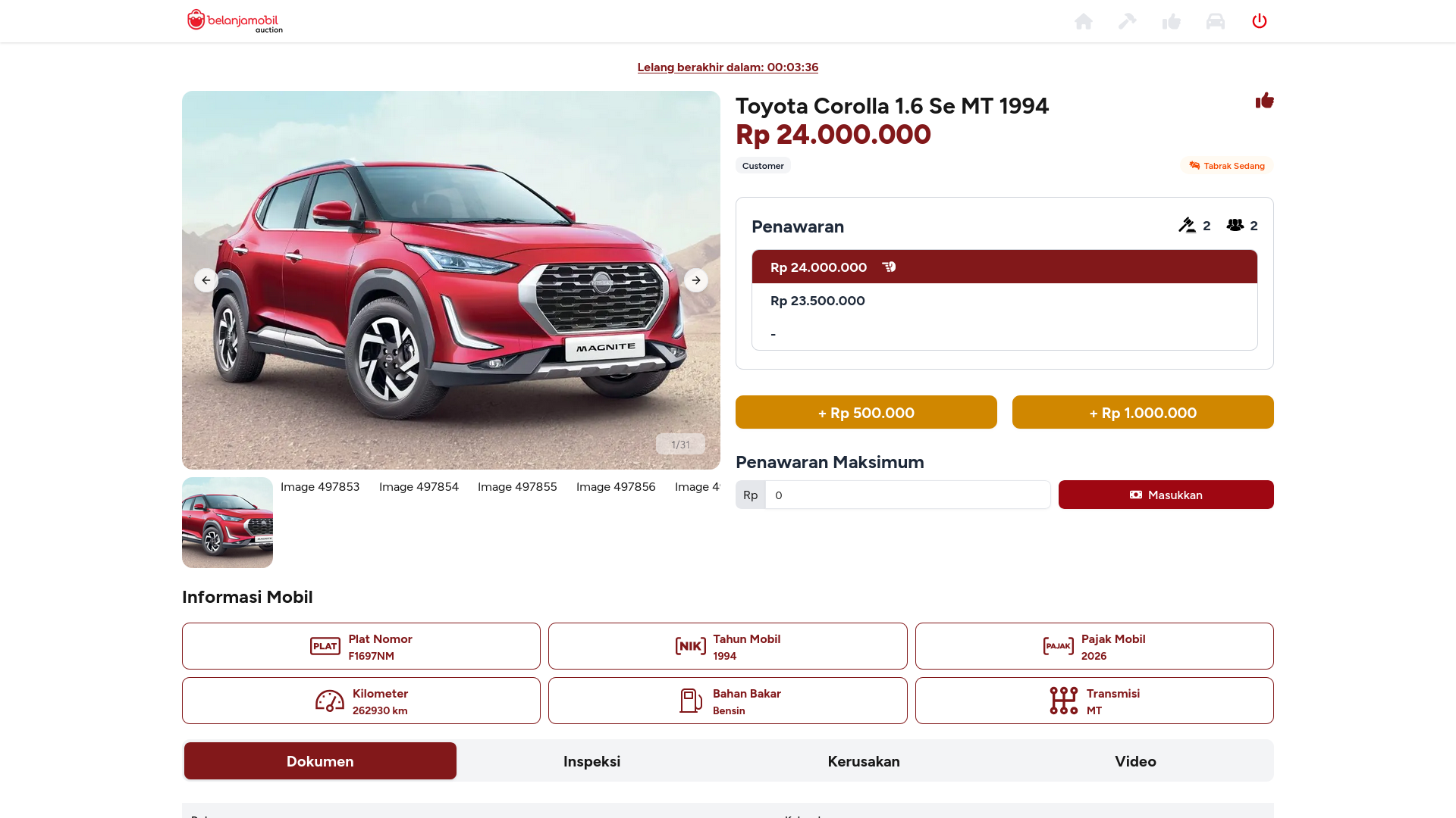 Belanja Mobil Auction screenshot