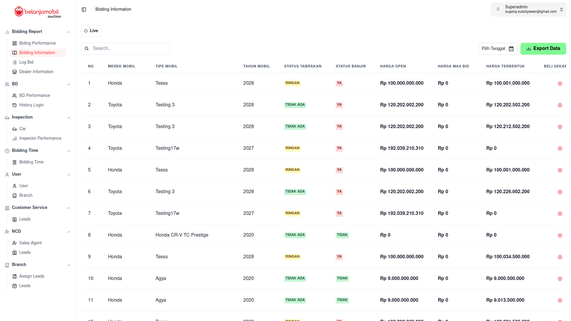 Belanja Mobil Auction screenshot
