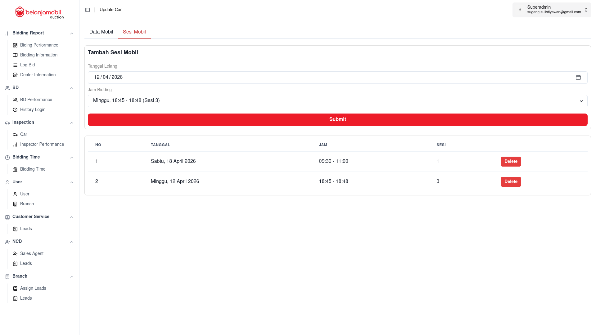 Belanja Mobil Auction screenshot