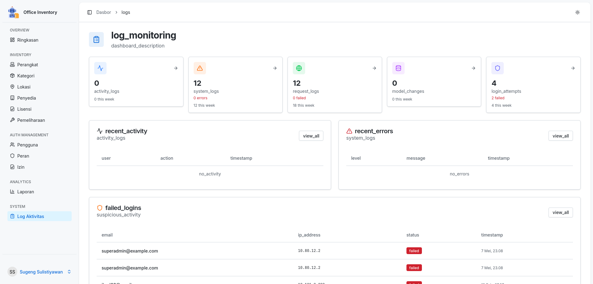 IT Inventory screenshot